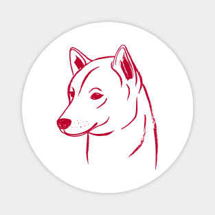 Shiba Inu (White and Red) Magnet